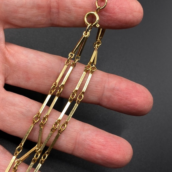 Vintage Gold Tone Double Strand Necklace - Picture 6 of 8